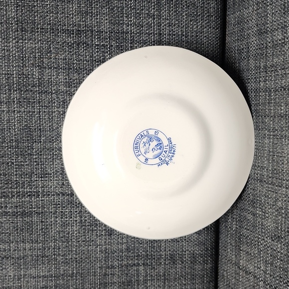 FURNIVALS QUAIL 1913 England China Blue Demitasse Espresso Teacup&Saucer VINTAGE - Picture 4 of 9